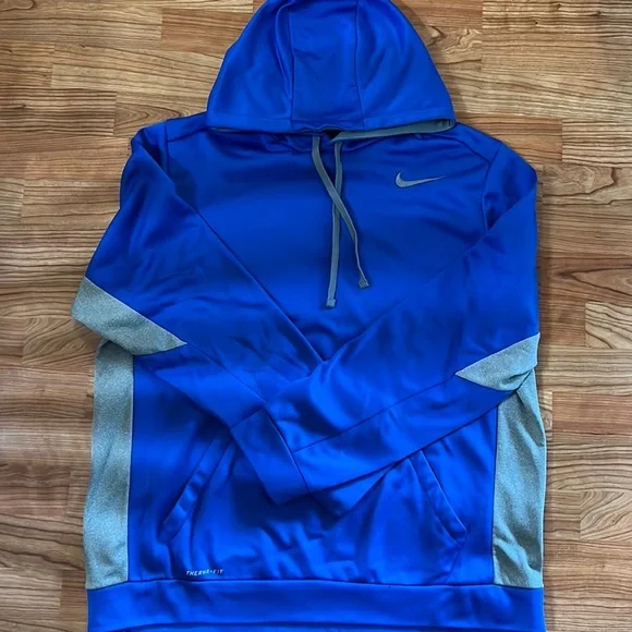 Nike Blue and Gray Men's Hoodie - Picture 1 of 4